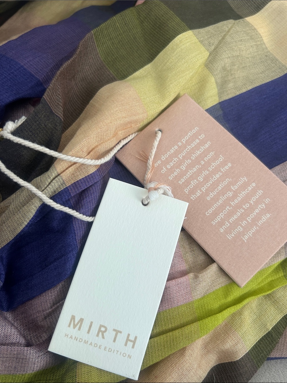 NWT Mirth SILVERTON BLOUSE IN CITRON PLAID In Small - Picture 6 of 6